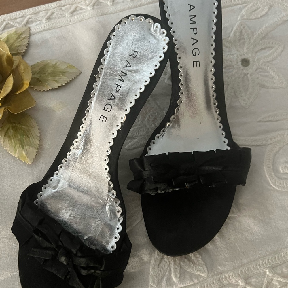 Rampage Black Heeled Sandals